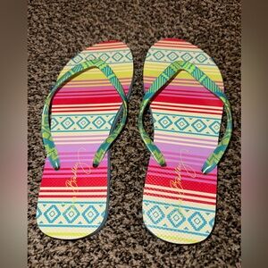 NWOT Women’s Vera Bradley Colorful Striped Flip Flops Size 7, medium